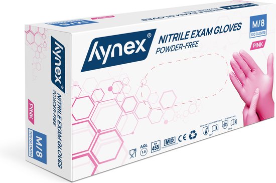 Hynex Gants en Nitril taille M rose 100/boîte 3,5 grammes | bol.com