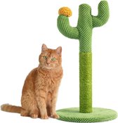 Krabpaal Cactus - 45CM x 30CM - Sisal Krabpaal voor katten - Groen met bloem