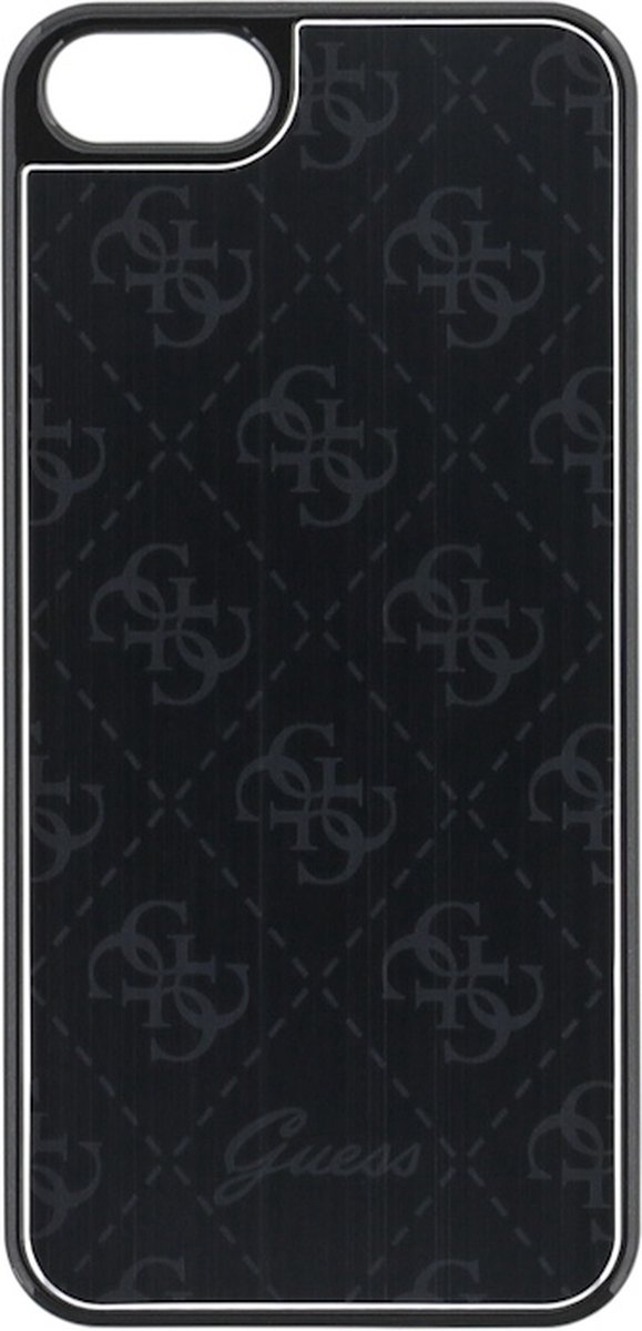 Guess 4G Aluminium Back Case - Geschikt voor Apple iPhone 5/5S - Zwart
