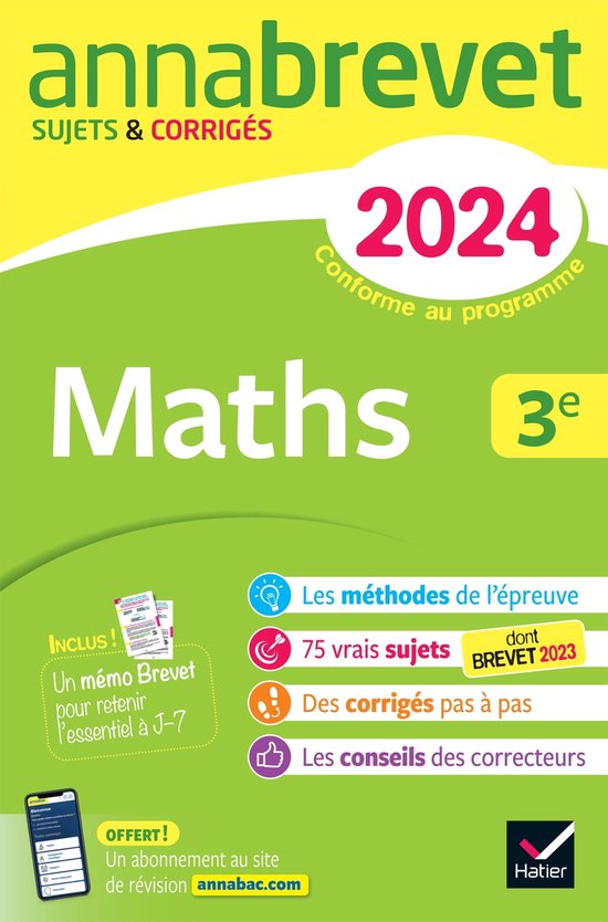 Annales du brevet Annabrevet 2024 Maths 3e (ebook), Bernard Demeillers