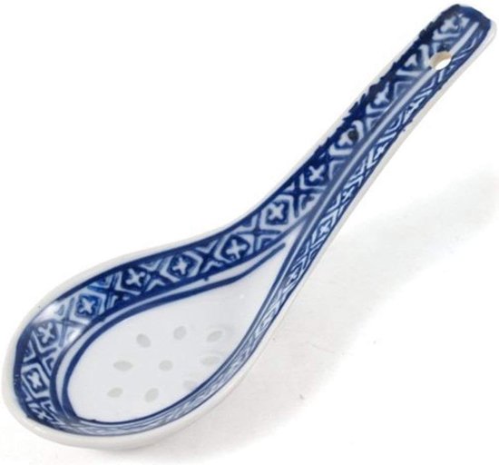8 Cuillères En Porcelaine Bleue Et Blanche - Style Vintage - Anti-brûlure Et Légères - Pour Soupe Et Repas