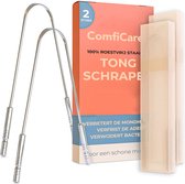 ComfiCare® Tongschraper set - 2 stuks - Tongschrapers - Tong Rreiniger - Orabrush - Tongschraper RVS