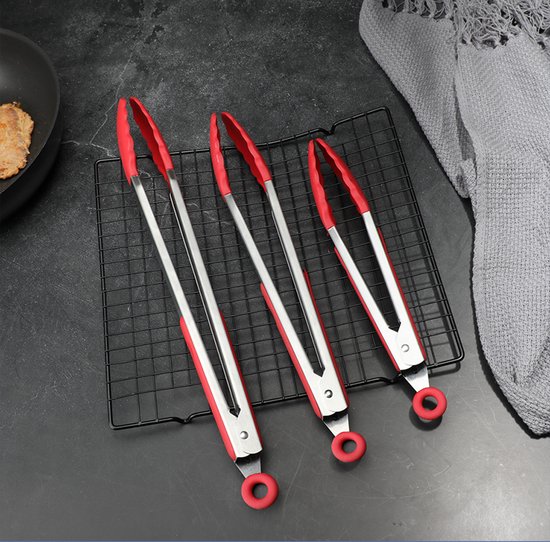 antihaft küchen grill tangen edelstahl grill  und küchen tangen mit silikonspitz