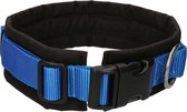 AnnyX Brede Halsband - FUN - Zwart blauw- Gevoerd - maat L (6) - 5cm breed - Halsomvang vanaf 47 cm tot en met 53 cm