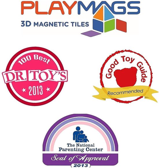 Playmags carrelages Magnétiques 3D - Nieuwe Pack Combo de 80 Pièces (30  Pièces + 50