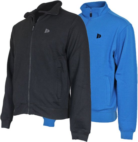 2 Pack Donnay sweater zonder capuchon - Sporttrui - Heren - Maat L - Black&True blue (535)