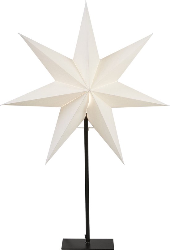 Star Trading vloerlamp Kerstster Frozen byStar Trading, 3D papieren ster Kerstmis in wit, decoratieve ster vloerlamp met kabelschakelaar, E14, hoogte: 80 cm