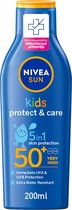 NIVEA Sun Kids Crème Solaire SPF50+ 200 ml - Protection de la peau