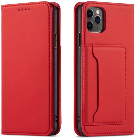 Mobiq - Magnetic Fashion Wallet Case iPhone 15 Plus - rood