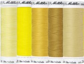 Set van 5 kleuren naaigaren geel - gele stikzijde voor naaien en naaimachines