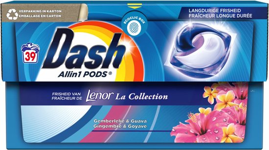 Dash All in 1 Pods - Gemberlelies en Guave - Waspods - 4 x 39 Wasbeurten Voordeelverpakking