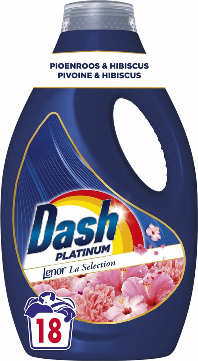 Goedkoopste Dash Vloeibaar Wasmiddel Platinum Pioenroos en Hibiscus 4x 18 Wasbeurten 4x 810 ml