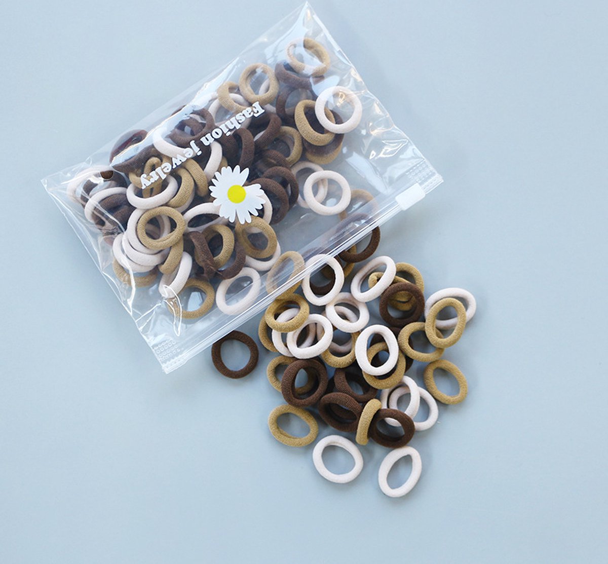 Dikke Haarelastiekjes - 100 stuks - Pastel - 20mm - 5mm Dik - Elastiek - Haar Accessoires - Kinderen - Peuter - Baby - Meisjes - Dames - Gift - Cadeau — cadeau in Mode & Accessoires - foto 2
