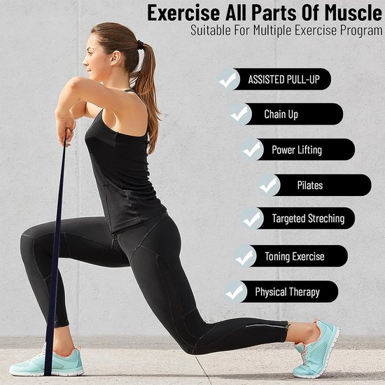 Lot de 3 Bandes élastiques de résistance avec Bandeau pour Femme - pour Jambes et Fesses - en Tissu antidérapant - Extensibles - pour entraînement Physique - pour Femme