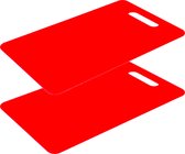 Excellent Houseware snijplank - 2x - rood - kunststof - 34 x 24 cm