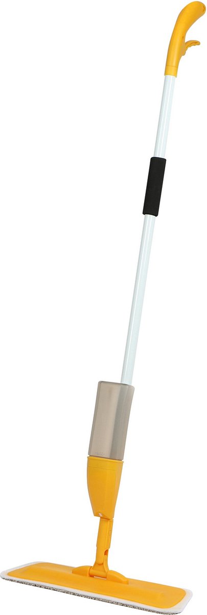 Goedkoopste Urban Living Schoonmaak/dweil vloermop met telescoopsteel - uitschuifbaar 85 tot 120 cm - wit/geel