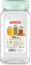 Forte Plastics Voorraadpot/bewaarpot - 600 ml - kunststof - mint groen - B7 x H15 cm