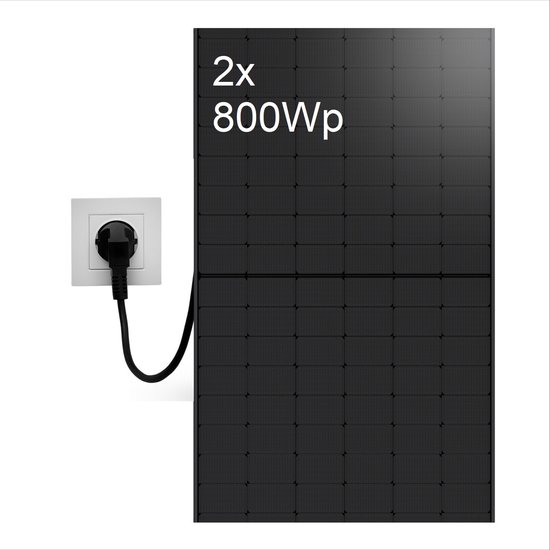 LDY 2 Zonnepanelen met stekker set 800Wp Full Black zonnepanelen
