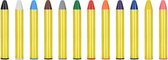 PartyDeco Set de crayons de maquillage - 12x - différentes couleurs