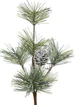Decoris Branche de Noël/branche de pin – enneigée avec pomme de pin – 25 cm
