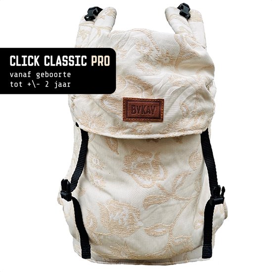 ByKay Draagzak Click Carrier Pro - Ergonomische Draagzak Baby vanaf Geboorte tot 2 Jaar / Tot 18 KG - Comfortabel & Snel met Click & Go - voor Buik, Heup en Rug - Jacquard Desert Rose