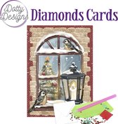 Set van 4 kerstkaarten 10x15cm-Dotty Design-diamond painting (set 9)