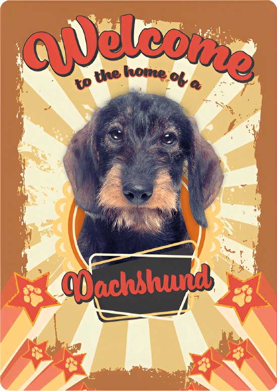 Assiette en tôle Welcome home Teckel (f)
