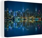 Canvas Schilderij New York - Skyline - Amerika - 120x90 cm - Wanddecoratie