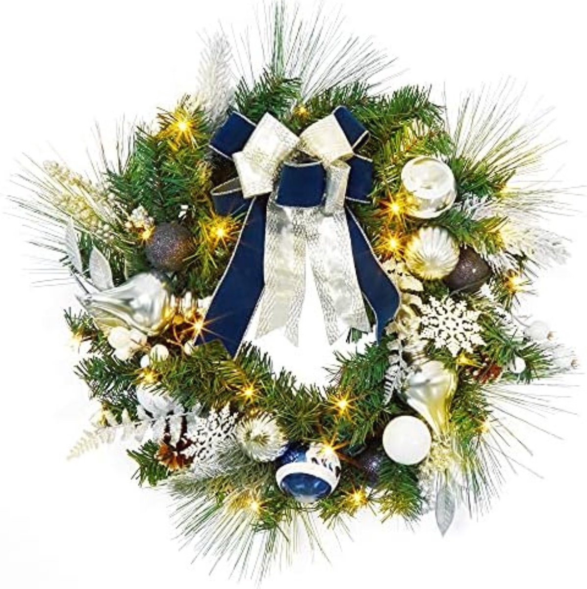 Couronne de Noël sur la porte d'entrée, décoration de porte suspendue, couronne de décoration de