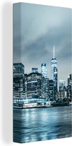 Canvas Schilderij New York - Skyline - Winter - 40x80 cm - Wanddecoratie