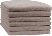 Bol.com Eleganzzz Handdoeken Set - Set van 6 - Handdoek 50x100cm - 420 gr/m2 - 100% Katoen - taupe aanbieding