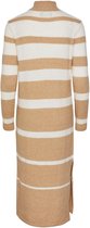 Pieces Sesilje Ls T-Neck Knit Dress Birch Stripes Nomad BEIGE XL