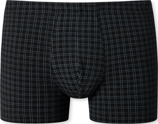 SCHIESSER Cotton Casuals boxer (1-pack) - heren shorts zwart geruit - Maat: M