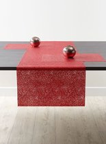 Chemin de table - Motif Spaghetti - Rouge - Lavable - 45 x 150 cm