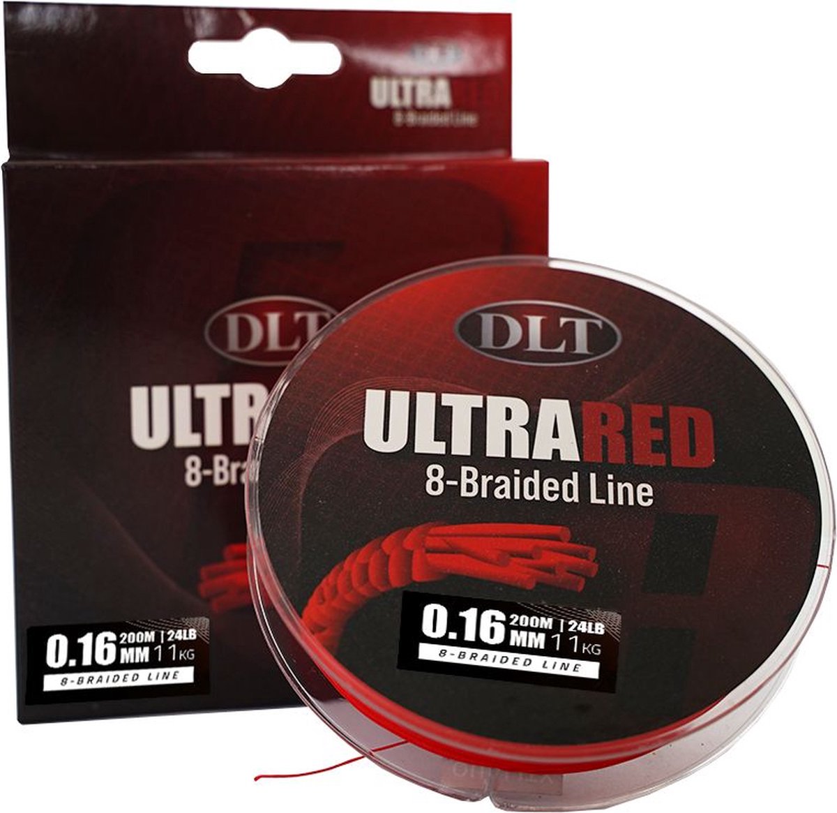 DLT UltraRed-8 Braided Line - 200m 0.14mm 9kg - Gevlochten lijn - 8 Braid - Vislijn