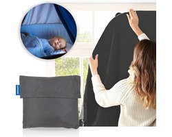 LUVION® Portable Blackout Curtain - Grey - Verduisteringsgordijn met zuignappen - Gordijn geschikt voor alle ramen tot maximaal 130x200cm