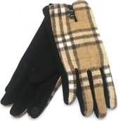 Handschoenen Geruit - Dames - One Size - Touchscreen Tip - Bruin