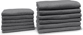 Eleganzzz Badgoedset 100% Katoen - dark grey - 12-delig - 6x 50x100cm Handdoek - 6x 70x140cm Badlaken - Set van 12 stuks