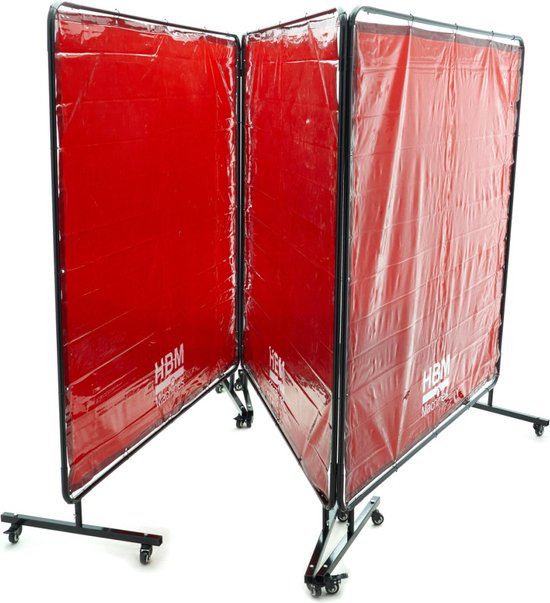 Lasgordijn 1,83 x 2,44 m Lasscherm Frame Rood Vlamvertragend