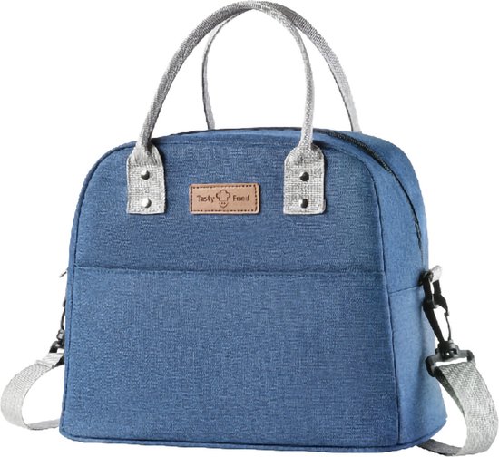 Foto: Rainbecom koeltassen lunchtas 23x29x16 cm 10 liter blauw isolatie 300d kationisch polyester handvat riem koeltas lunch bag ge soleerde koeltas picknicktas