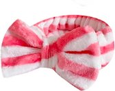 Fluffy Make-up Haarband Stripe | Roze/Wit | Badstof | Masker/Gezichtsverzorging | Fashion Favorite