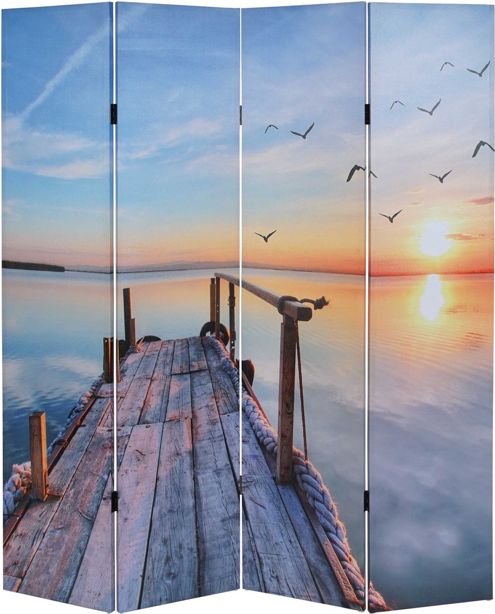 MCW Fotoscherm T234, scheidingswand MVG-gecertificeerd 180x160cm ~ zonsondergang