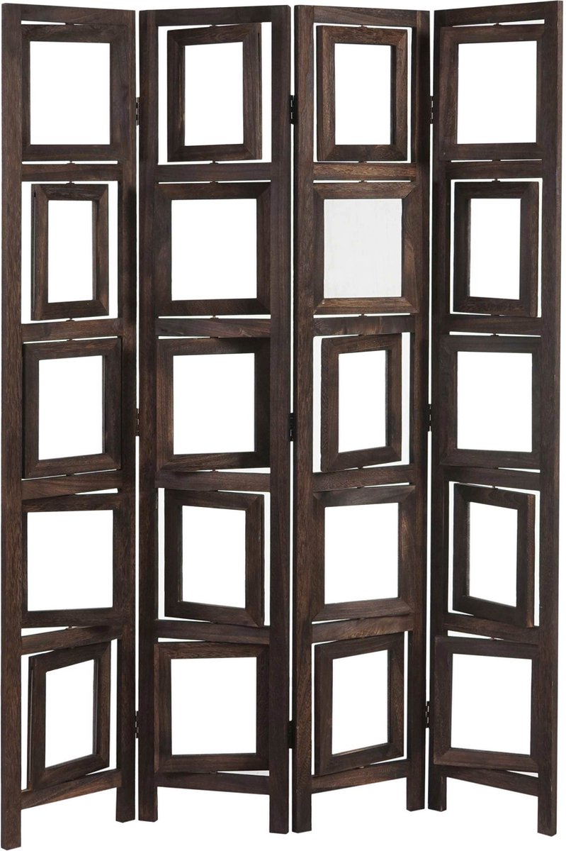 MCW Fotogalerijscherm II, kamerscherm privacyscherm fotoscherm, 160x125cm ~ bruin