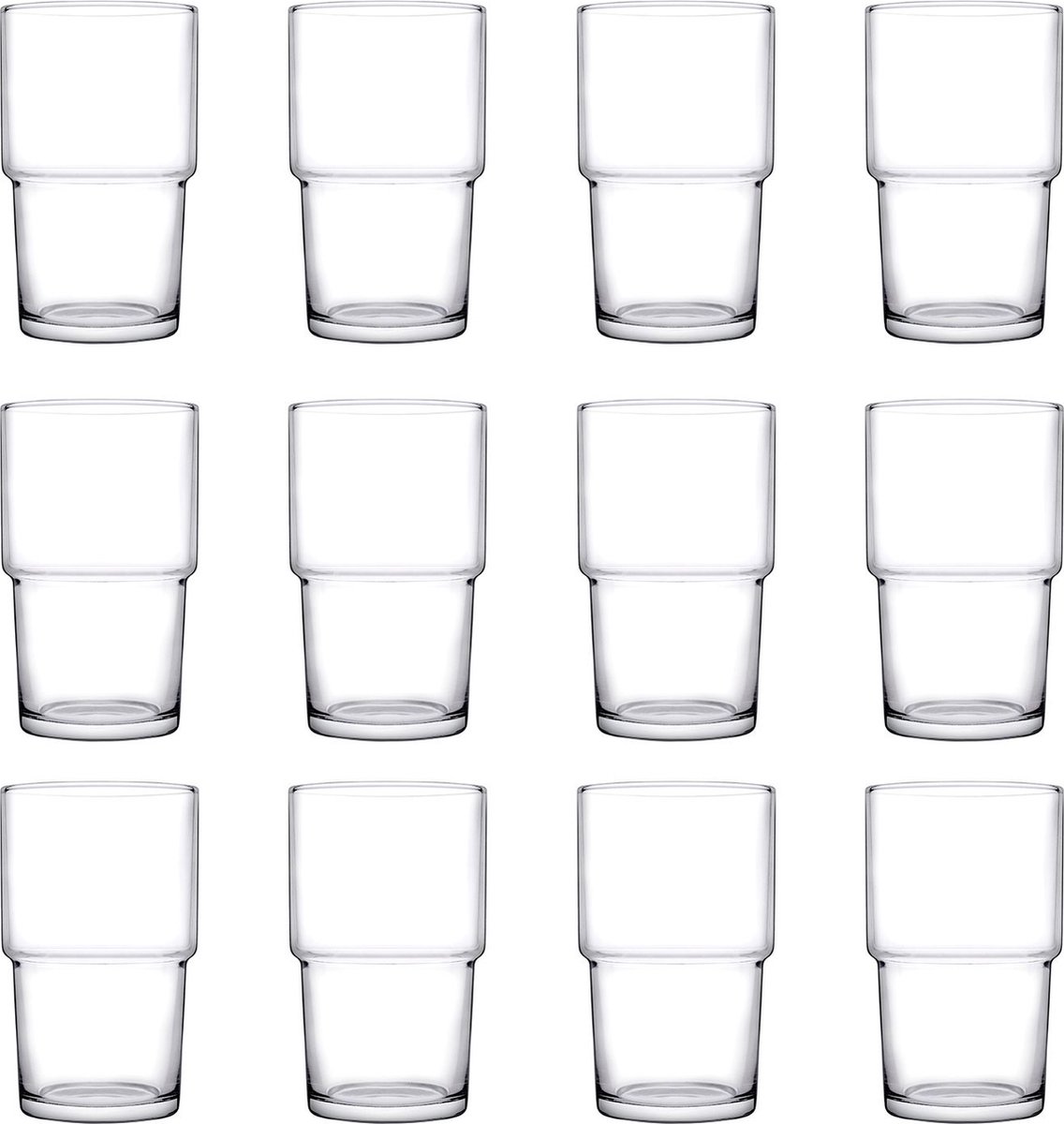 Longdrinkglazen, drinkglazen 12 Set - Hill, 440 ml