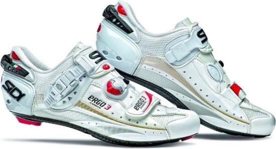 Sidi - ergo 3 - chaussures de vélo de route - carbone vernice - speedplay - blanc - taille 44