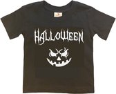 Kinder t-shirt | Halloween | Pompoen grappig | Scary cadeau | Cadeau | Zwart/wit | Maat 122/128