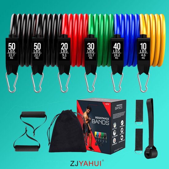 Bands Workout Zacro 6 Packs Elastiche Resistenza Band - Elastiche Fitness Band Di Elastico Pilates - 10