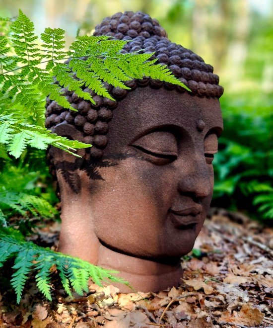 Boeddha Hoofd 42 cm - Boeddhahoofd roest kleur | Inspiring Minds