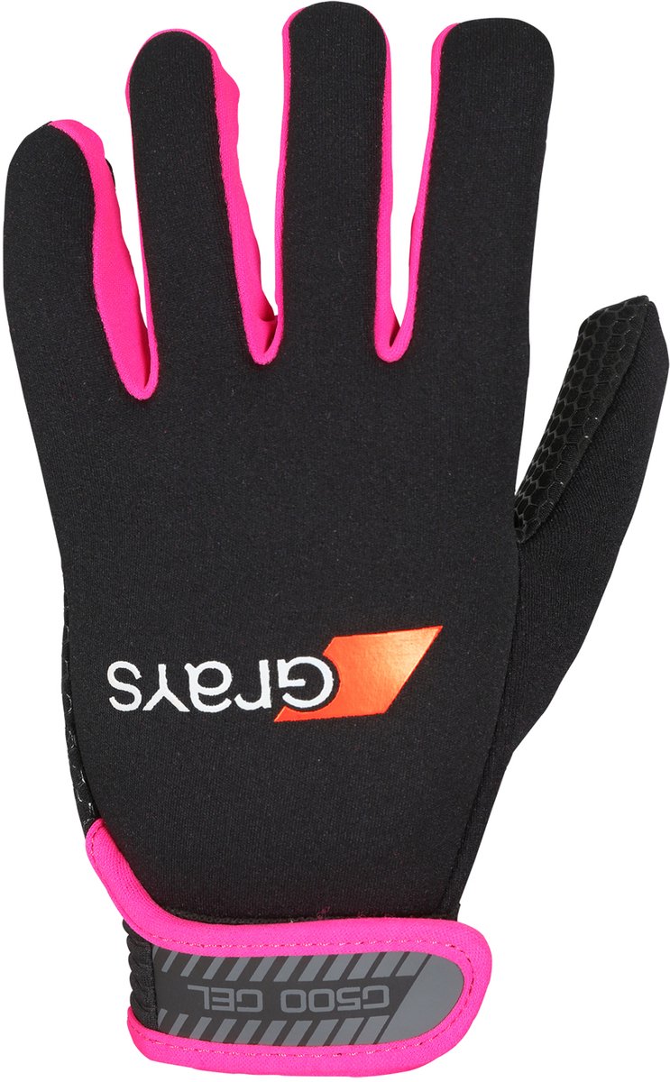 Grays hockeyhandschoenen G500 Gel Glove (Pair) Zwart / Fluo Roze - maat XS