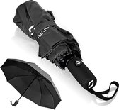 Paraplu stormvast tot 140 km/u, zakparaplu met automatisch open-tot-systeem en gecertificeerde teflon-coating tegen vochtschade, korte handgreep, model OSLO